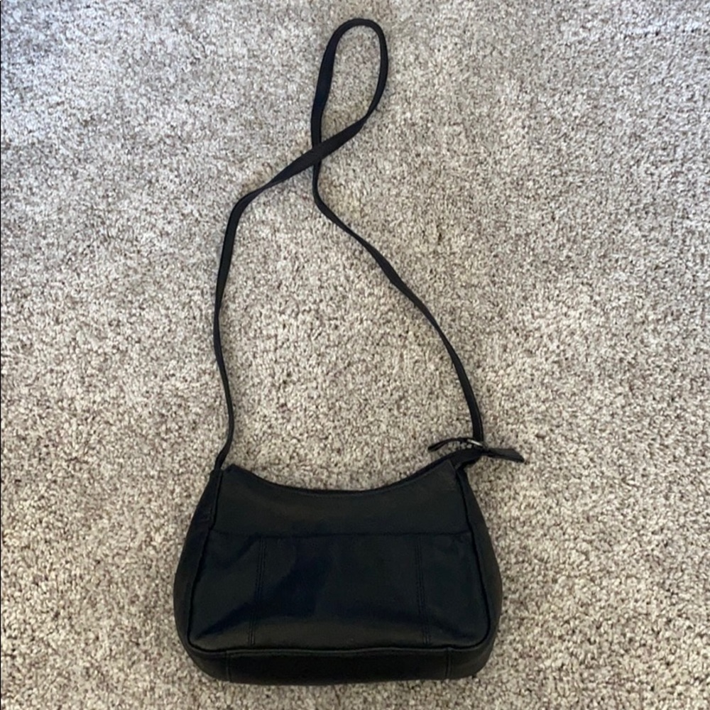 genuine leather over the shoulder handbag